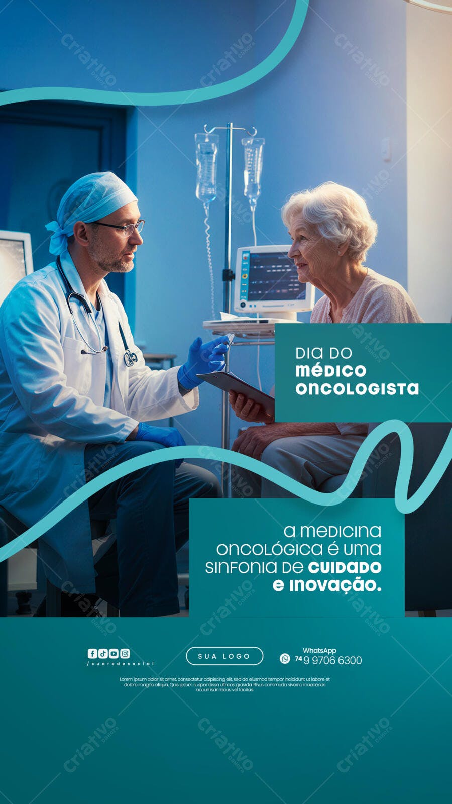 Post Dia do Médico Oncologista Clínica Médica PSD Editável