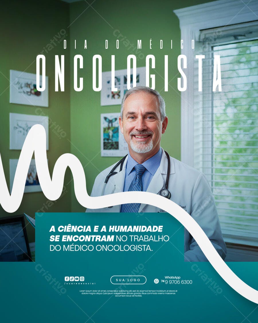 Post Dia do Médico Oncologista Clínica Médica PSD Editável