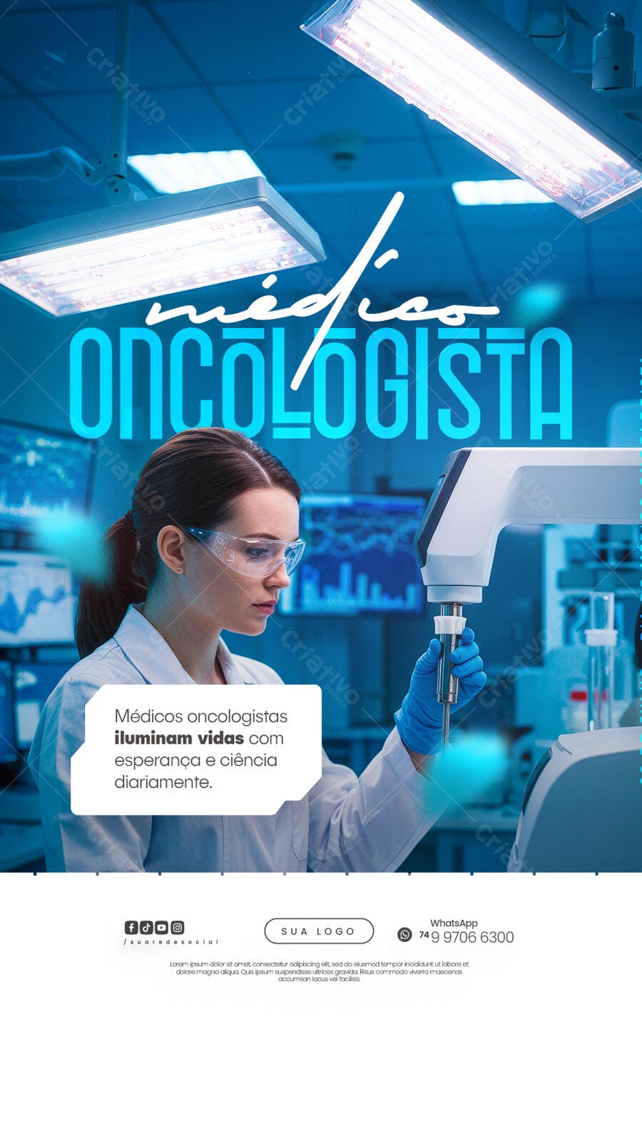 Post Instagram Médico Oncologista PSD Editável