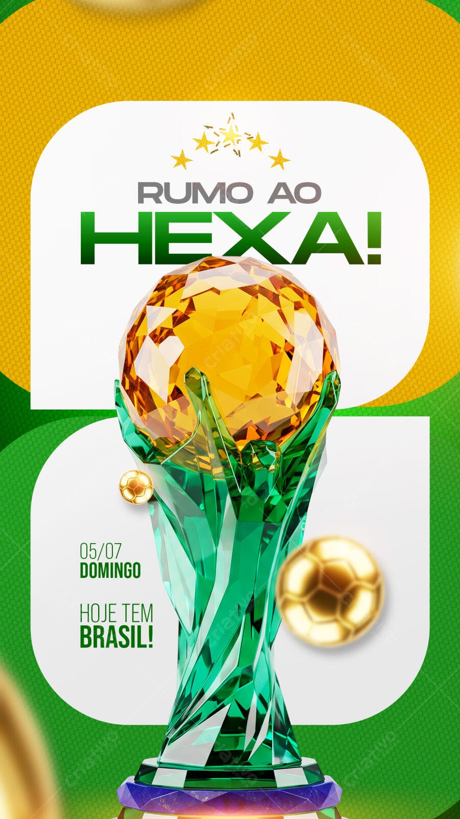 Post Instagram Rumo ao Hexa Copa do Mundo PSD Editável