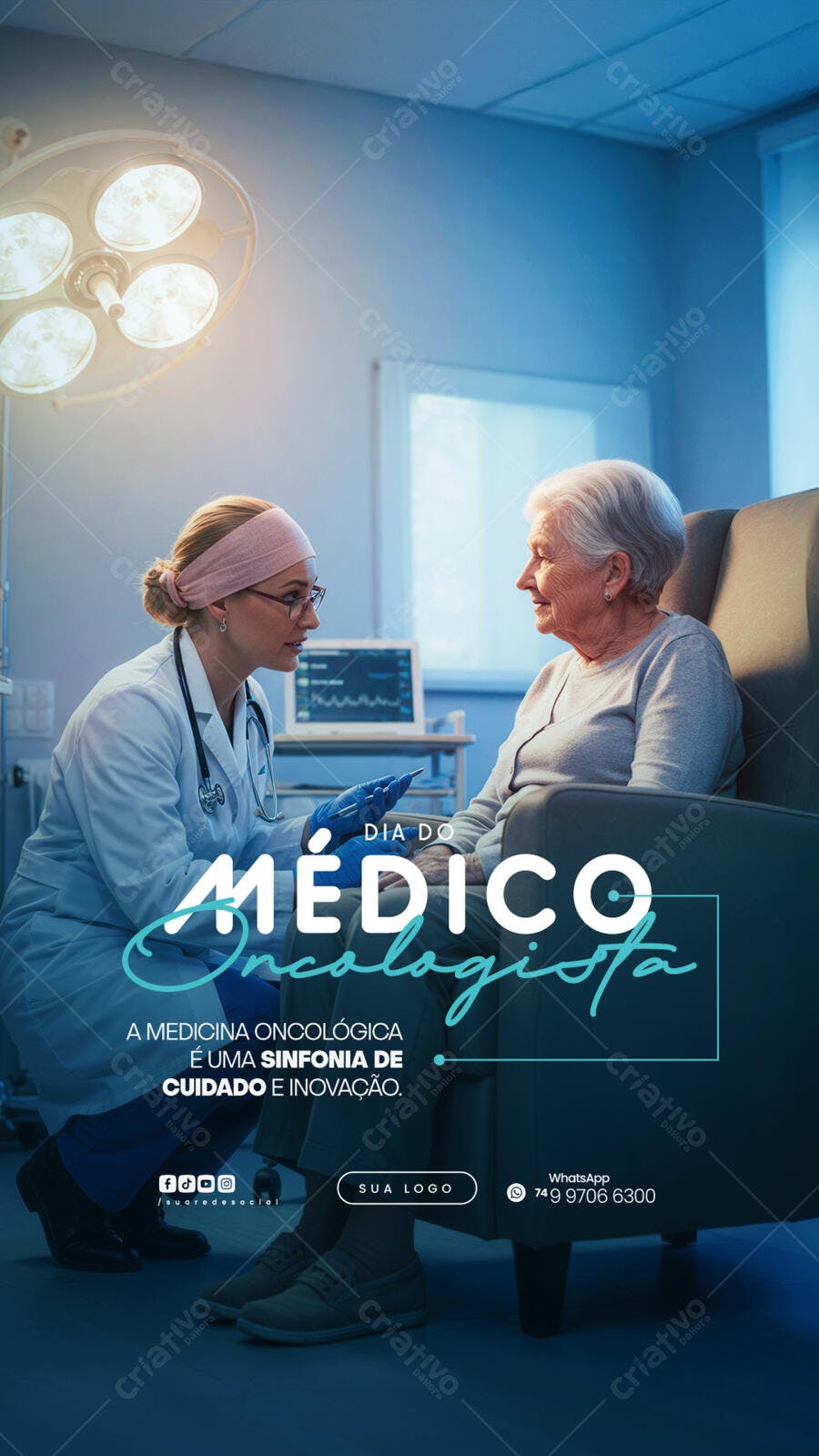 Post Story Dia do Médico Oncologista Clínica Saúde PSD Editável
