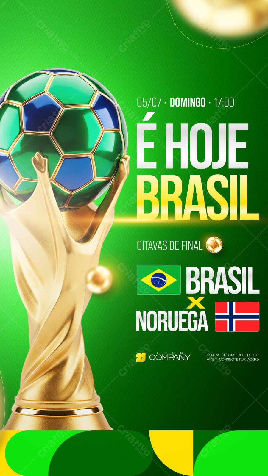 Story Futebol Brasil Oitavas de Final PSD Editável