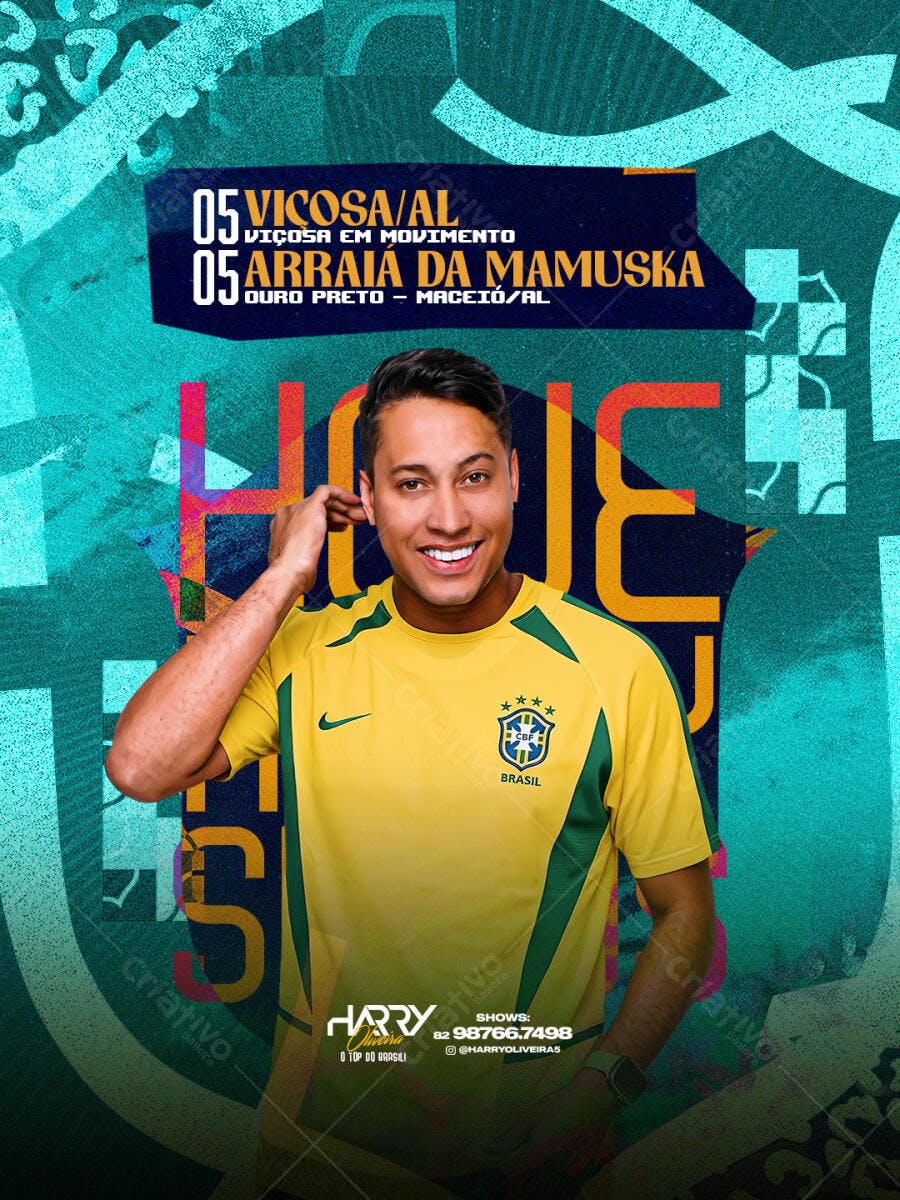 Flyer Arraiá da Mamuska Festa Junina PSD Editável
