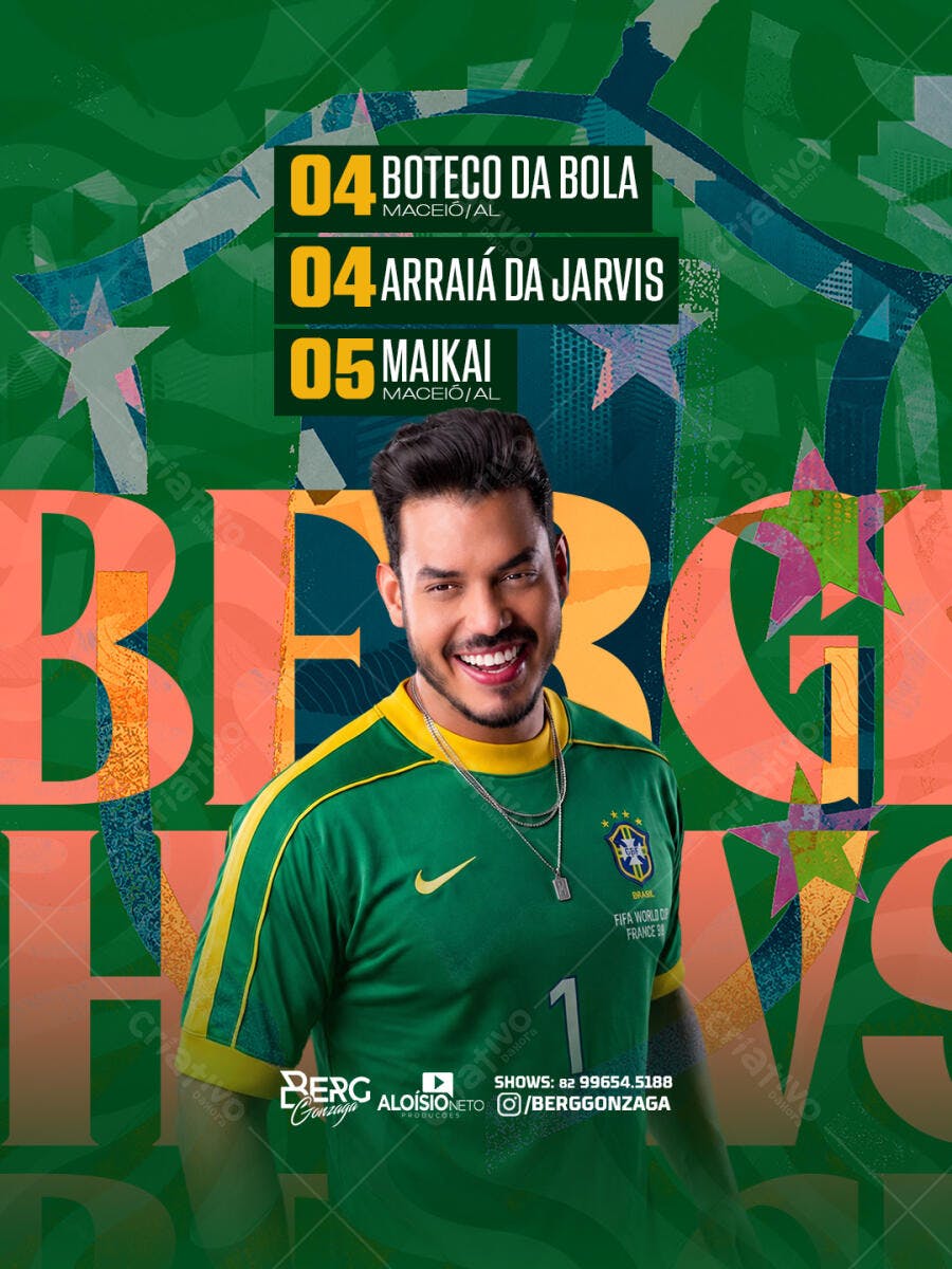 Flyer Festa Junina Arraial Shows Junho PSD Editável