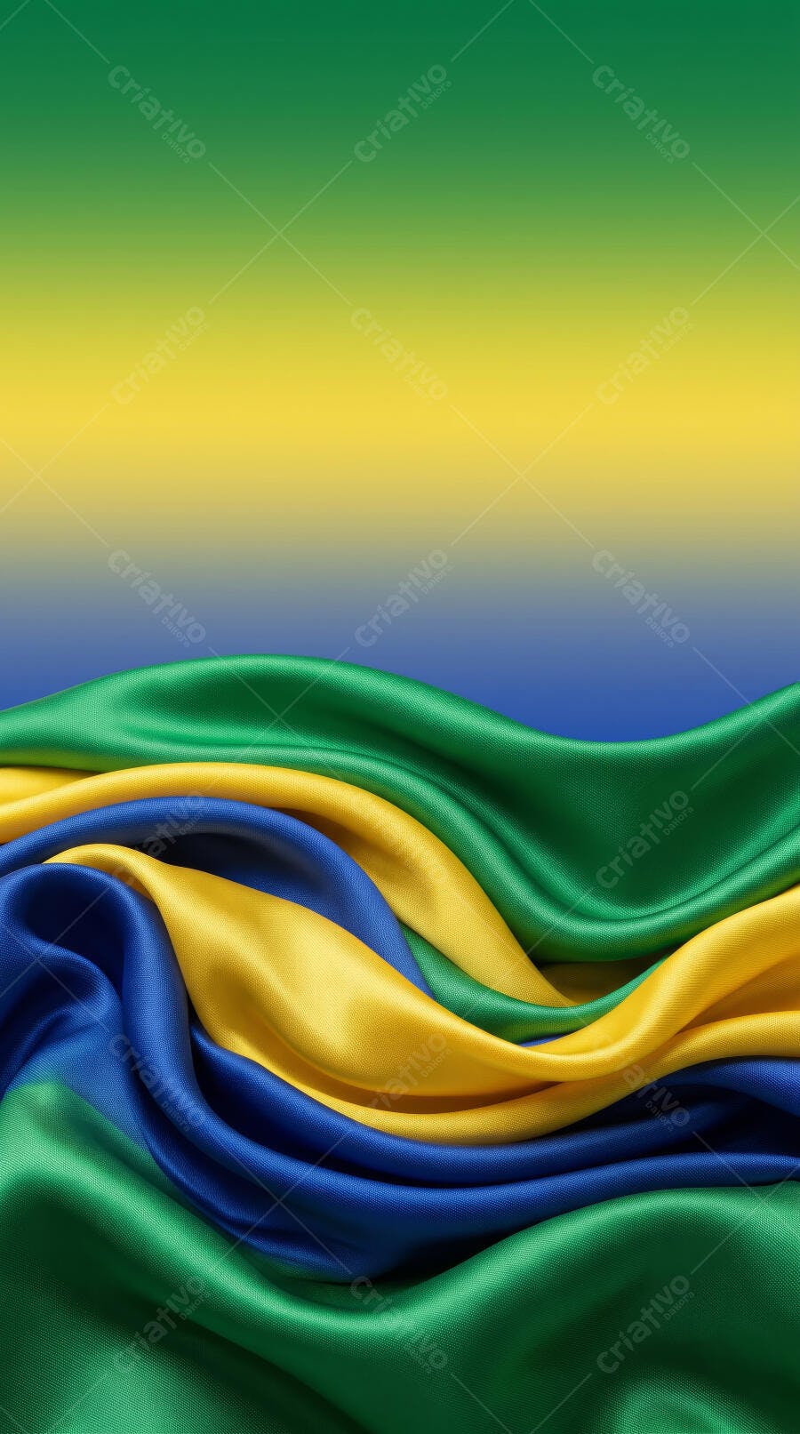 Foto Tecido Ondulado Cores Bandeira Brasil Fundo Degradê
