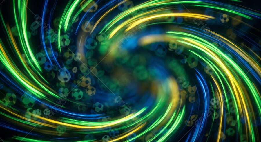 Fundo Abstrato Futebol Espiral Cores Brasil