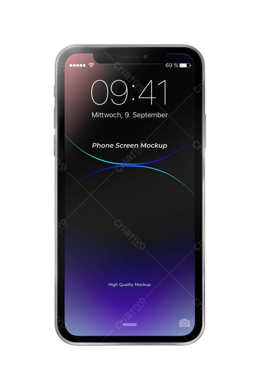 Mockup Celular Smartphone Frontal Fundo Branco Editável
