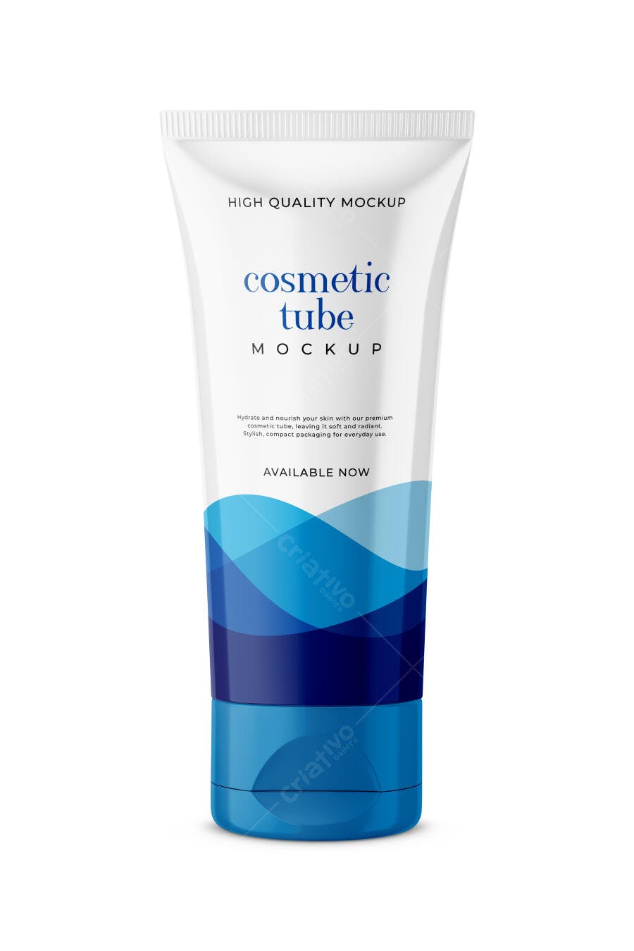 Mockup Tubo Cosmético Plástico Frontal Fundo Branco Editável