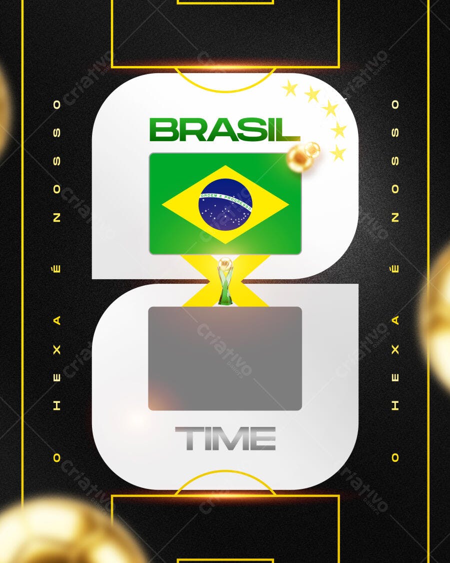 Post Copa do Mundo Brasil Jogo PSD Editável
