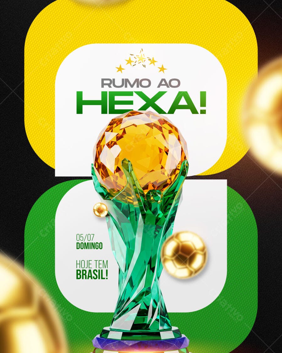 Post Copa do Mundo Rumo ao Hexa PSD Editável
