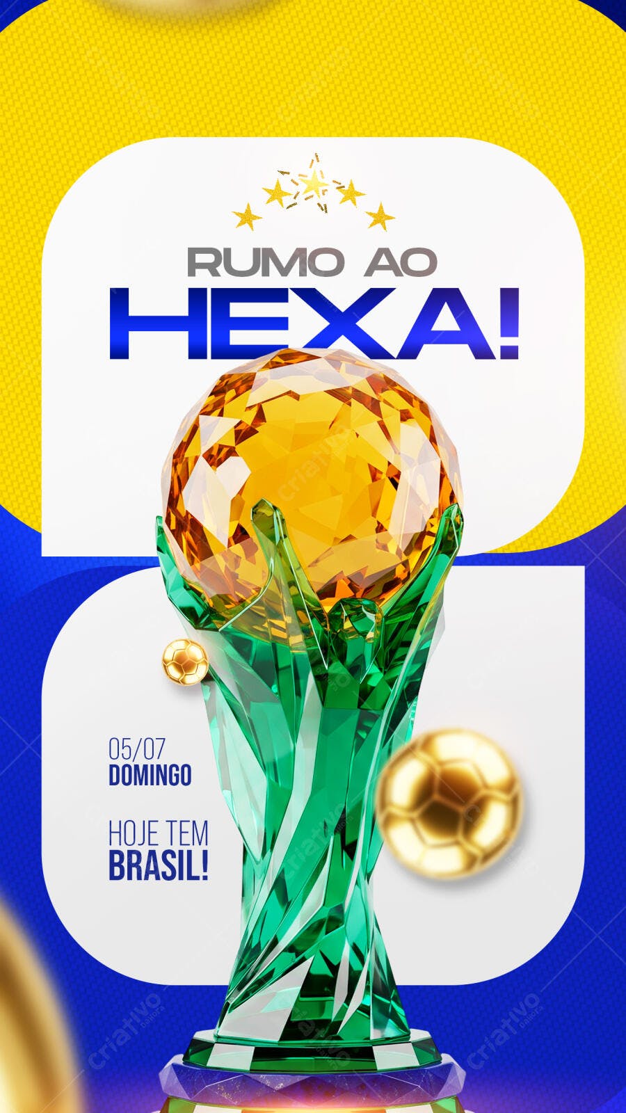 Post Instagram Copa do Mundo Brasil Hexa PSD Editável