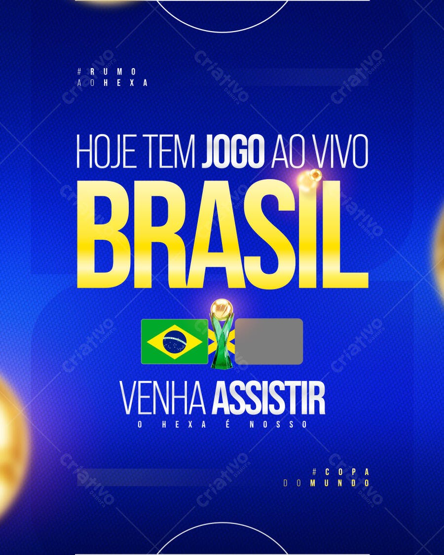 Post Instagram Copa do Mundo Brasil PSD Editável