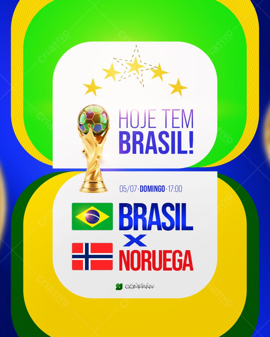 Post Instagram Copa do Mundo Brasil PSD Editável