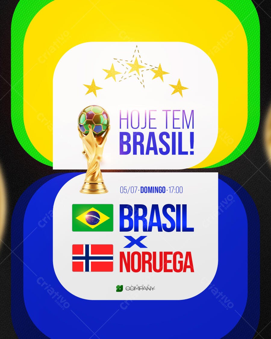 Post Instagram Copa do Mundo Brasil PSD Editável