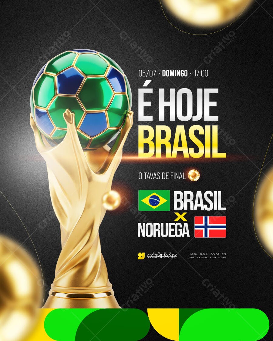 Post Instagram Copa do Mundo Brasil PSD Editável