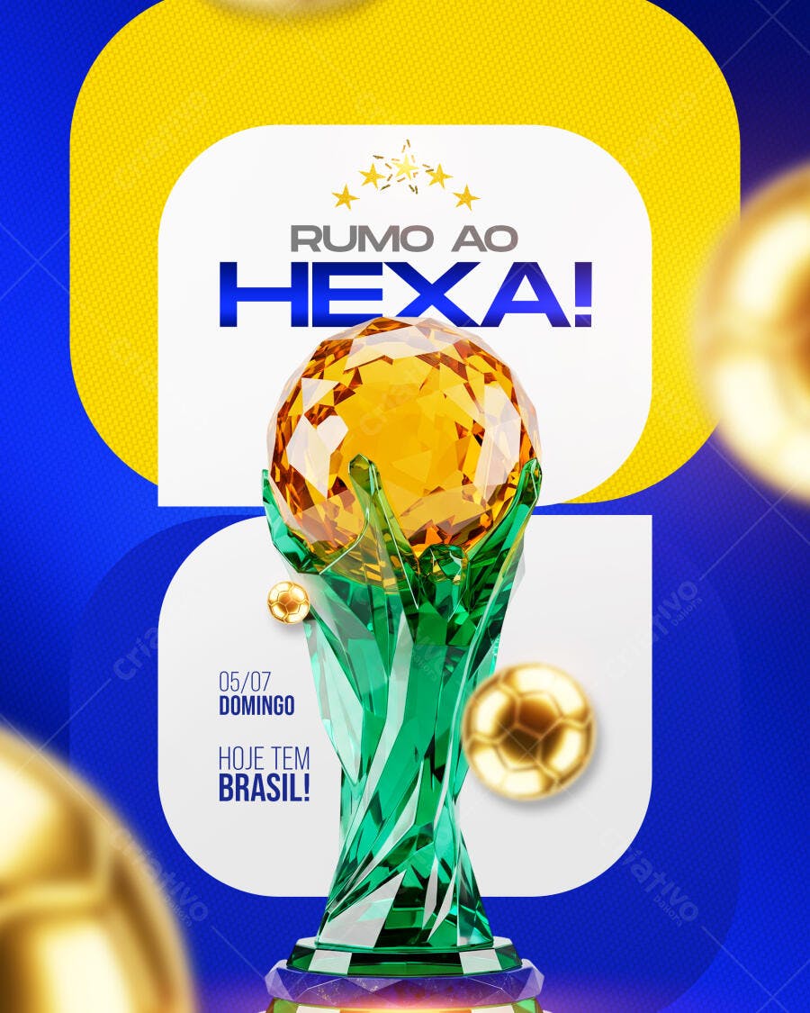 Post Instagram Copa do Mundo Rumo ao Hexa PSD Editável