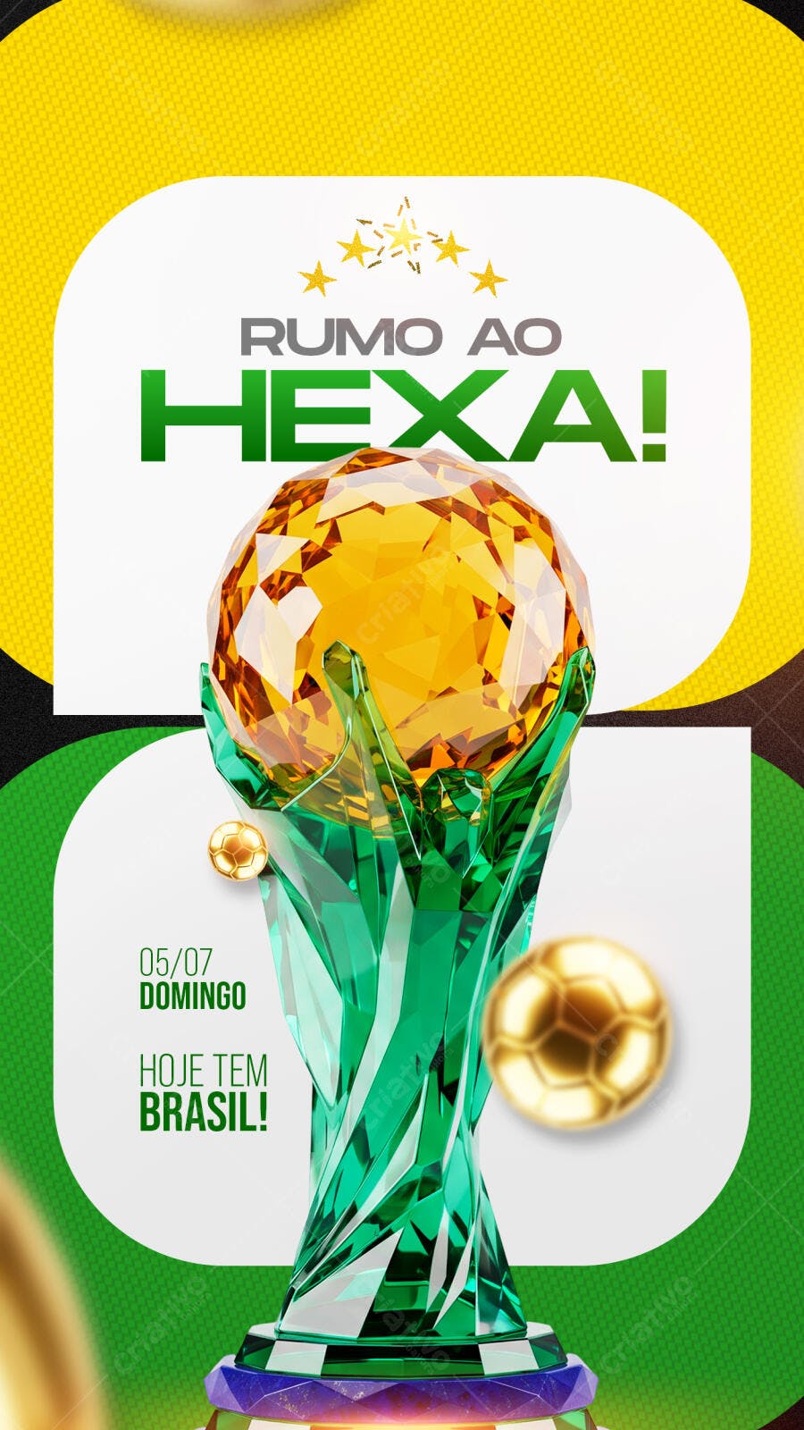 Post Instagram Rumo ao Hexa Brasil PSD Editável