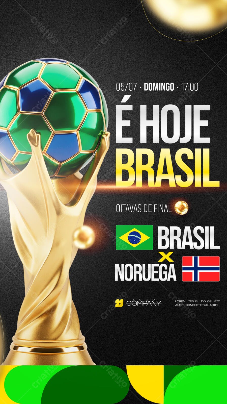 Story Copa do Mundo Brasil Oitavas de Final PSD Editável
