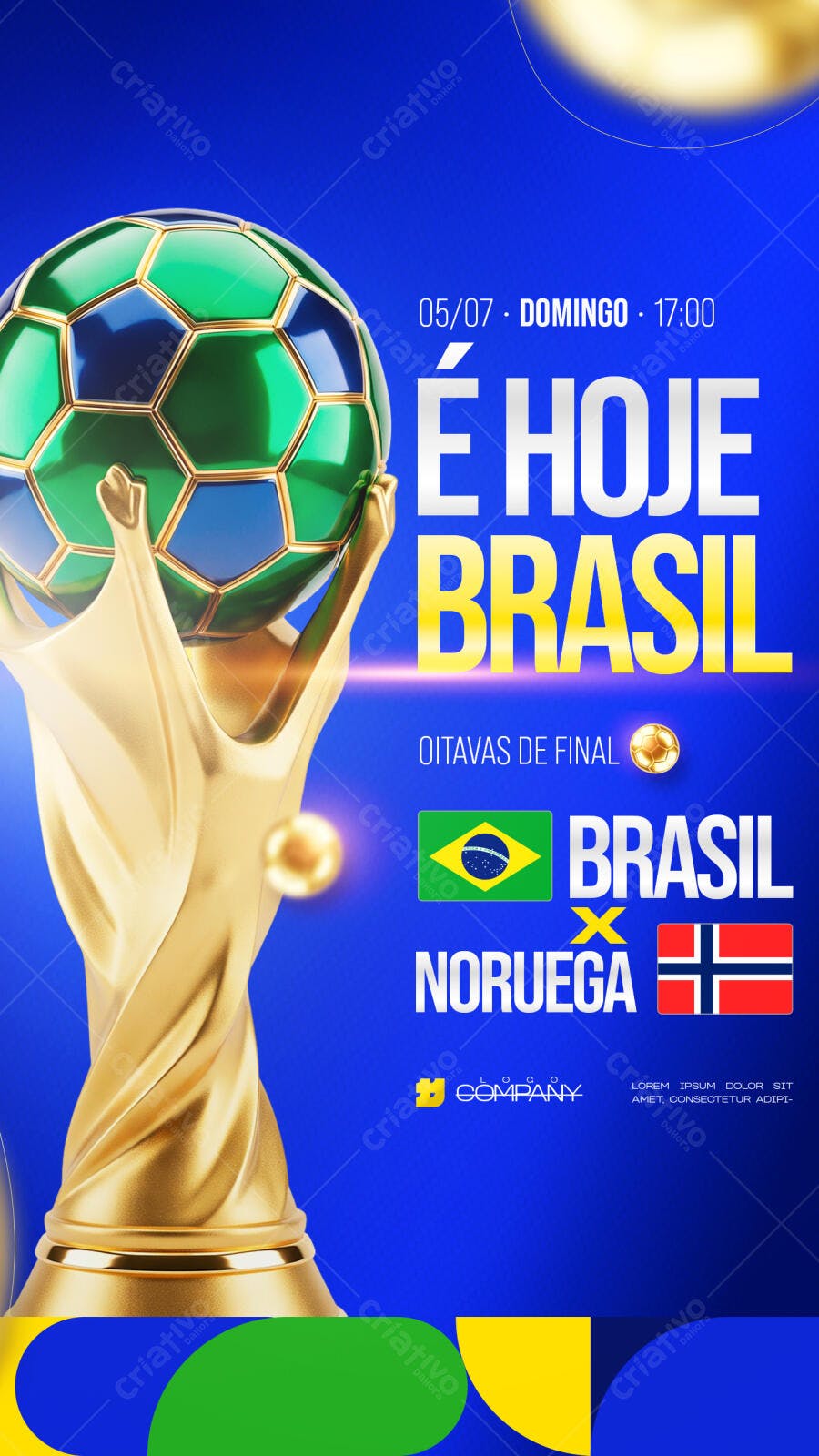 Story Instagram Copa do Mundo Brasil Futebol PSD Editável