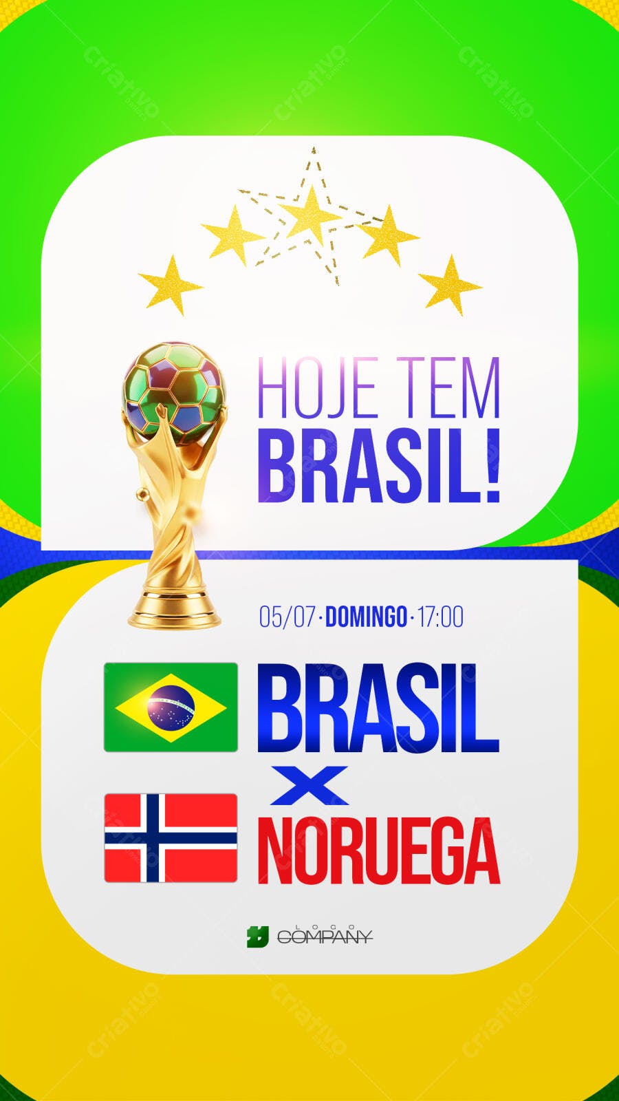 Story Instagram Futebol Brasil x Noruega PSD Editável