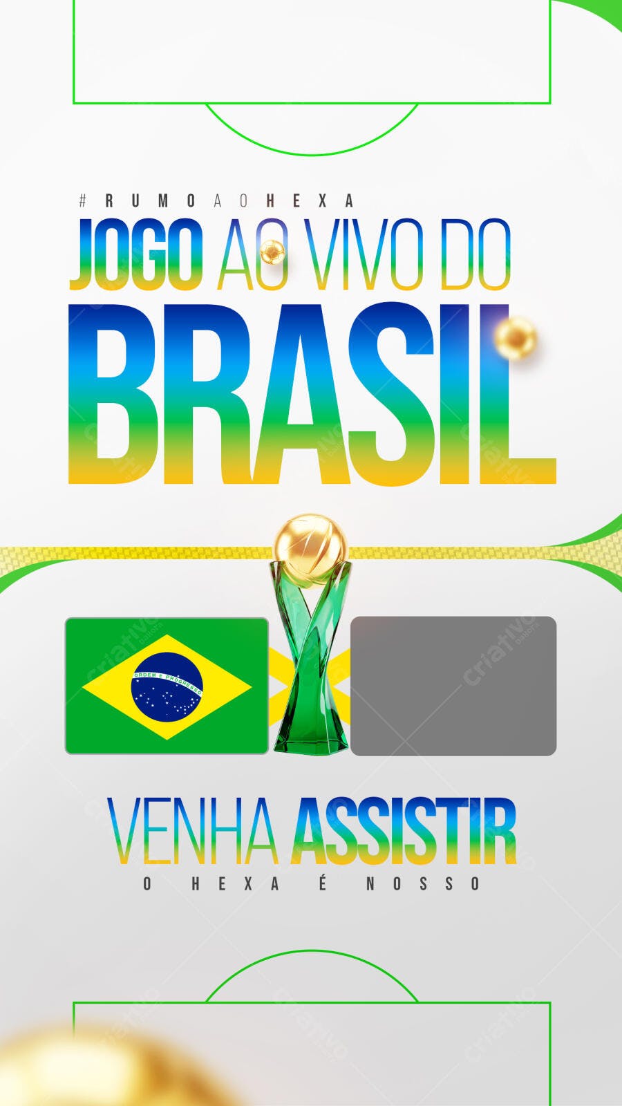 Story Jogo do Brasil Copa do Mundo PSD Editável