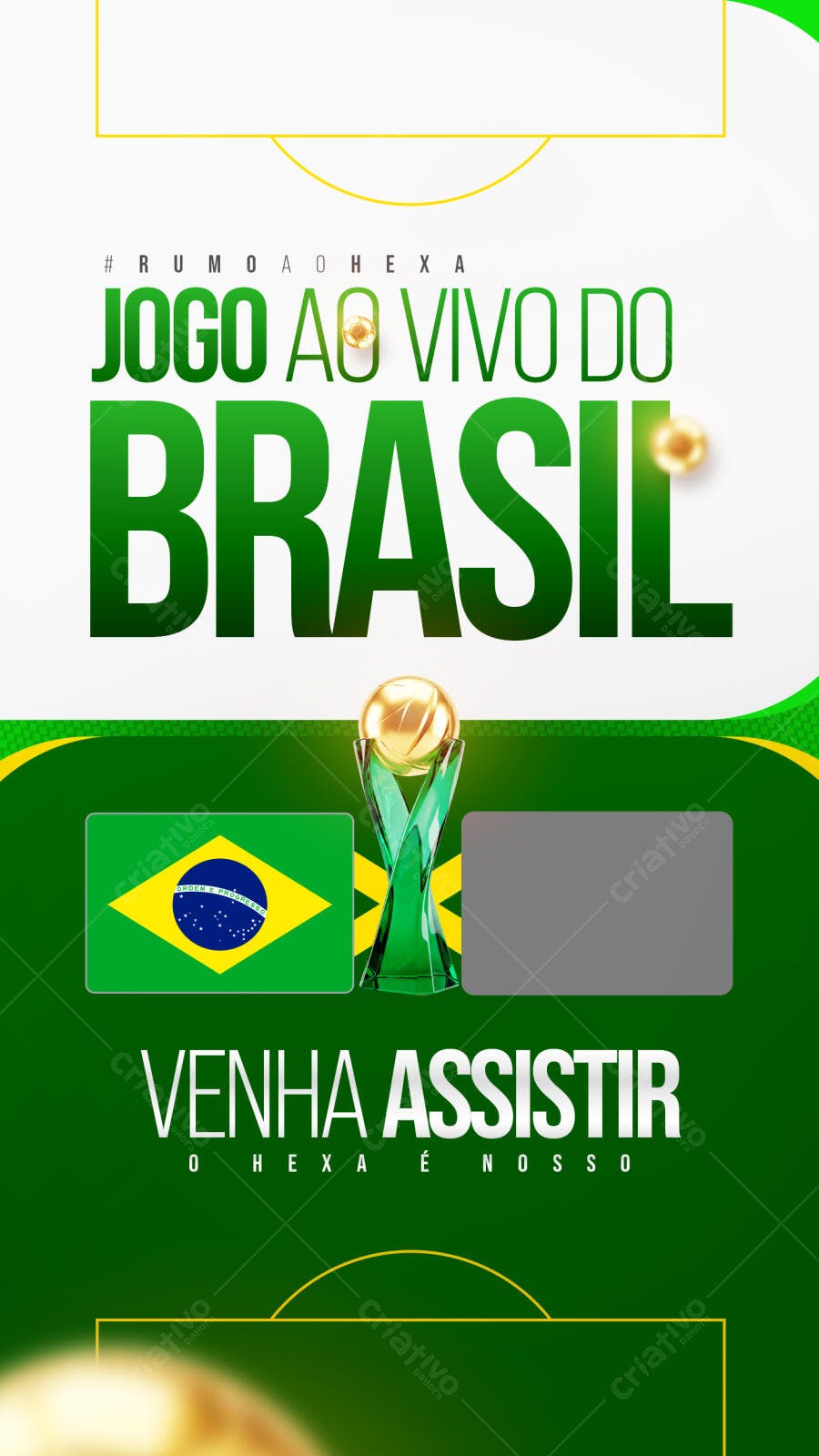 Story Jogo do Brasil Copa do Mundo PSD Editável