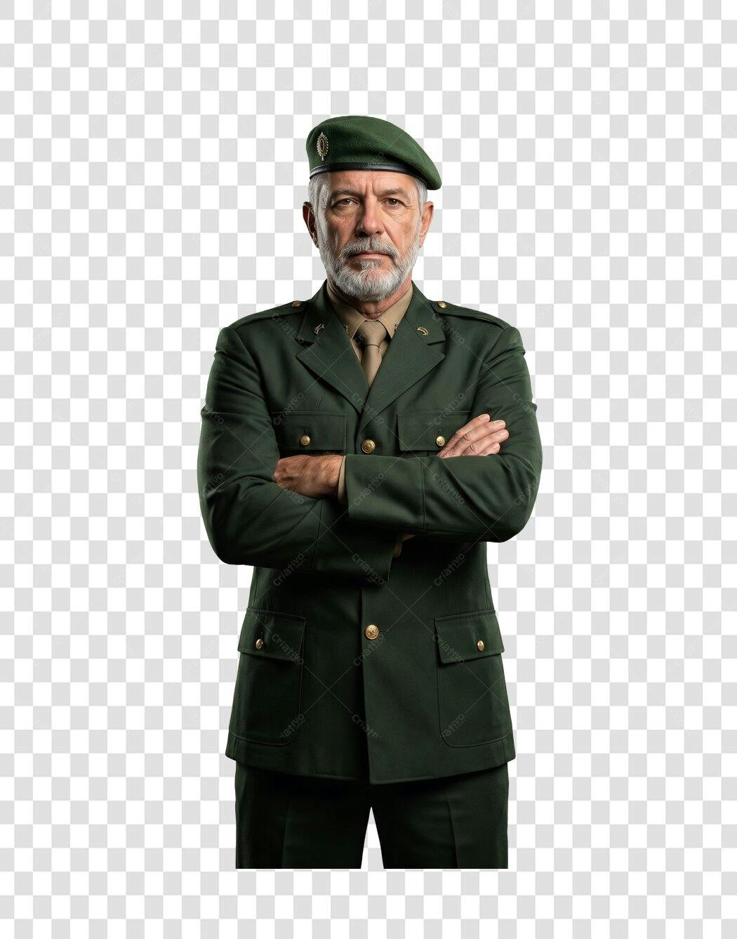 Foto Recortada Homem Militar Fardado PNG Fundo Transparente