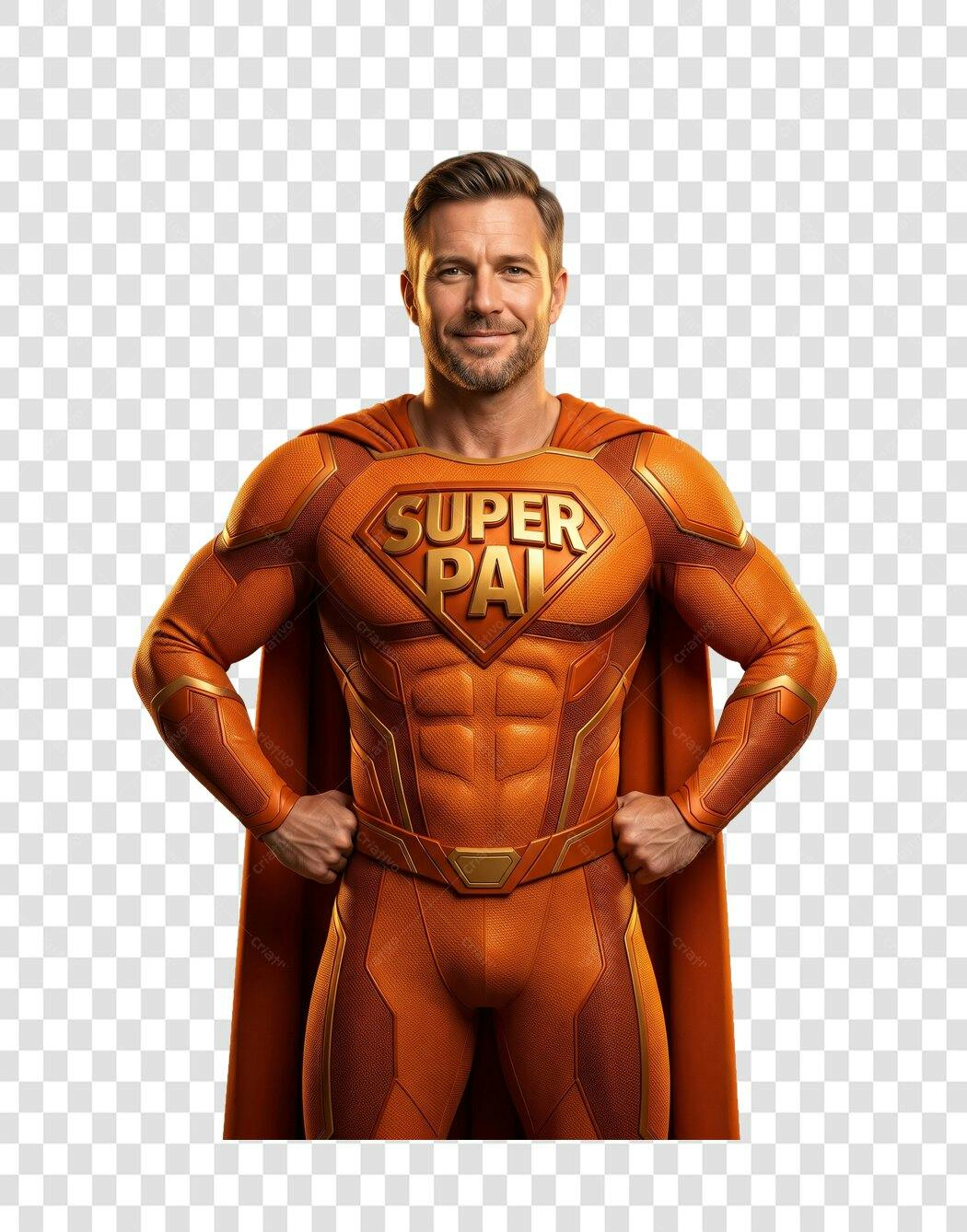 Foto Recortada Super Pai Dia dos Pais Agosto PNG Fundo Transparente