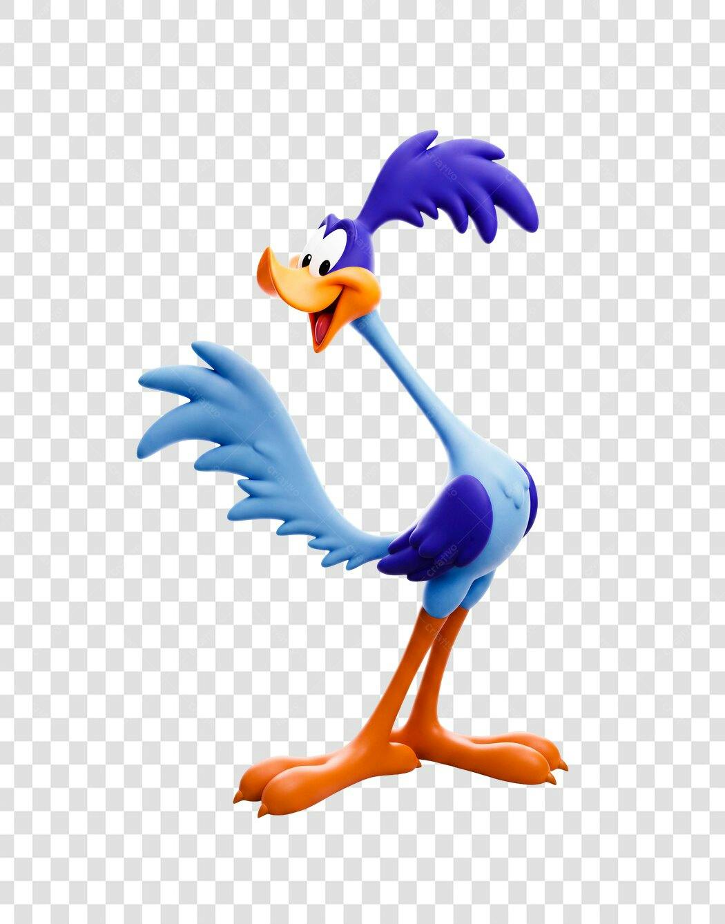 Personagem Ilustrado Papa-Léguas Looney Tunes PNG Fundo Transparente