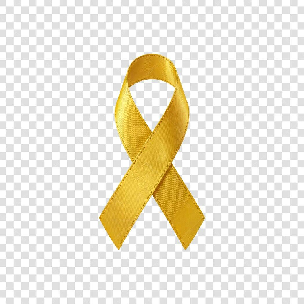 Elemento Decorativo Laço Dourado Setembro Amarelo PNG Fundo Transparente