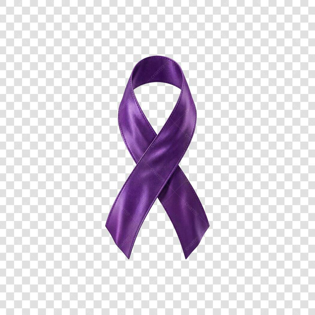 Elemento Decorativo Laço Roxo Conscientização PNG Fundo Transparente