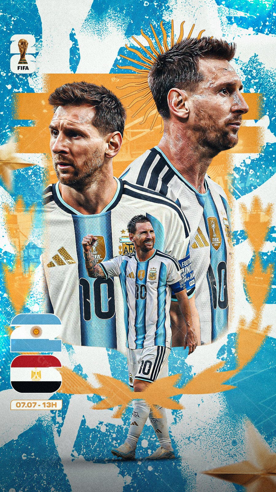 Post Instagram Copa do Mundo Futebol Messi PSD Editável