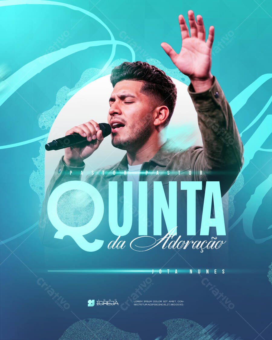 Post Instagram Quinta da Adoração Igreja PSD Editável