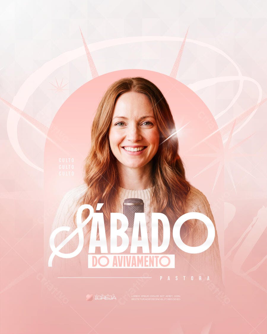 Post Instagram Sábado do Avivamento Igreja PSD Editável
