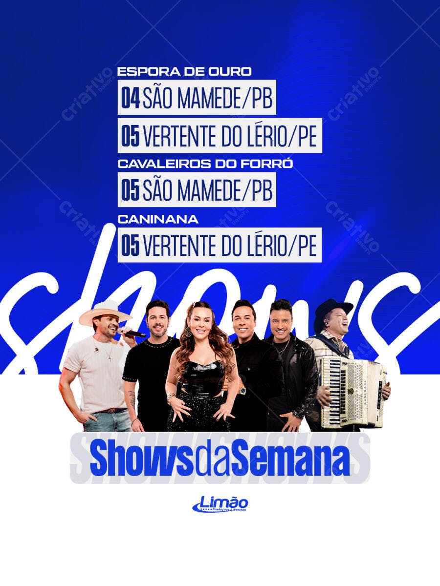 Post Instagram Shows da Semana Forró PSD Editável