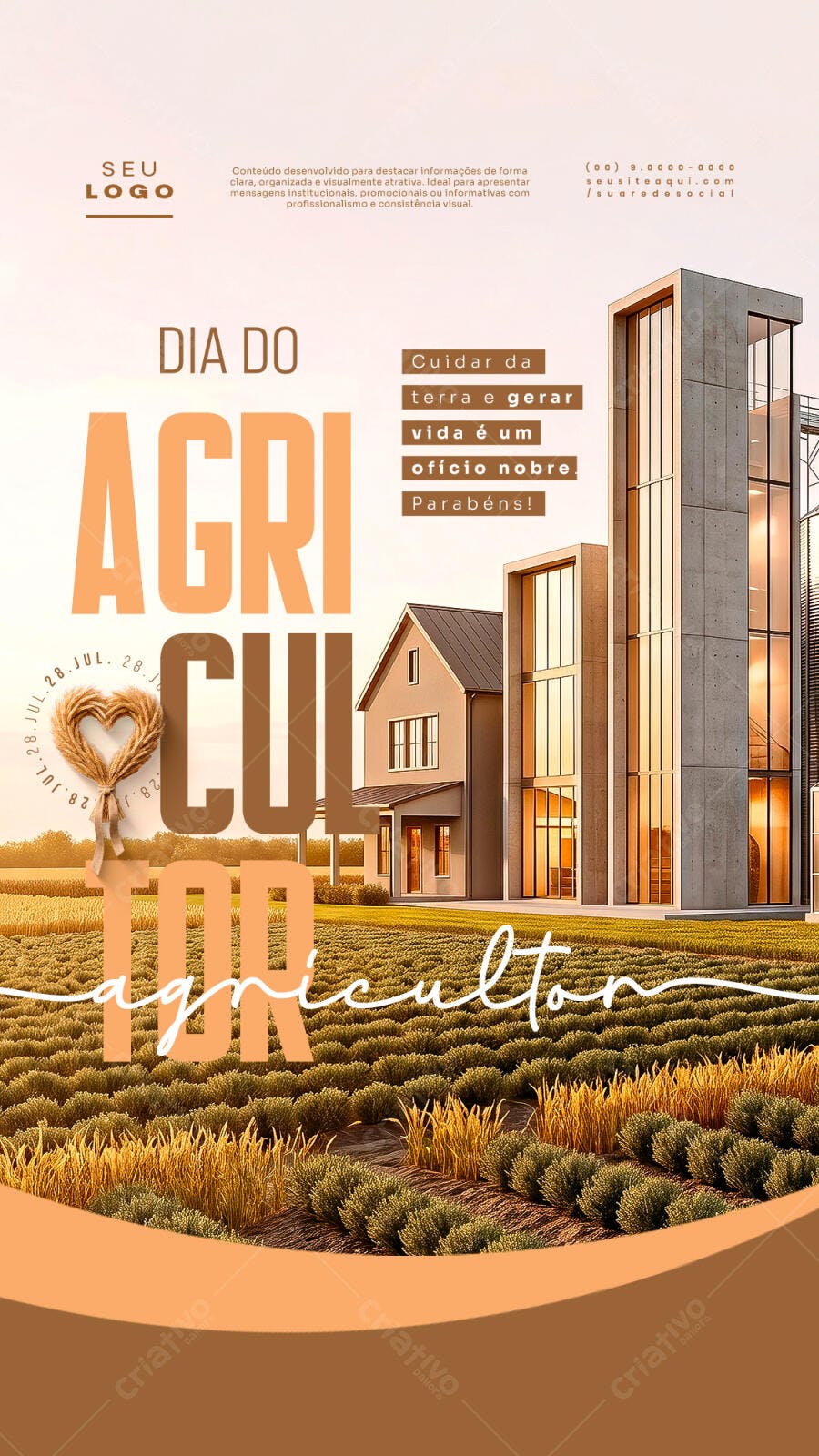 Story Dia do Agricultor Julho Agronegócio PSD Editável