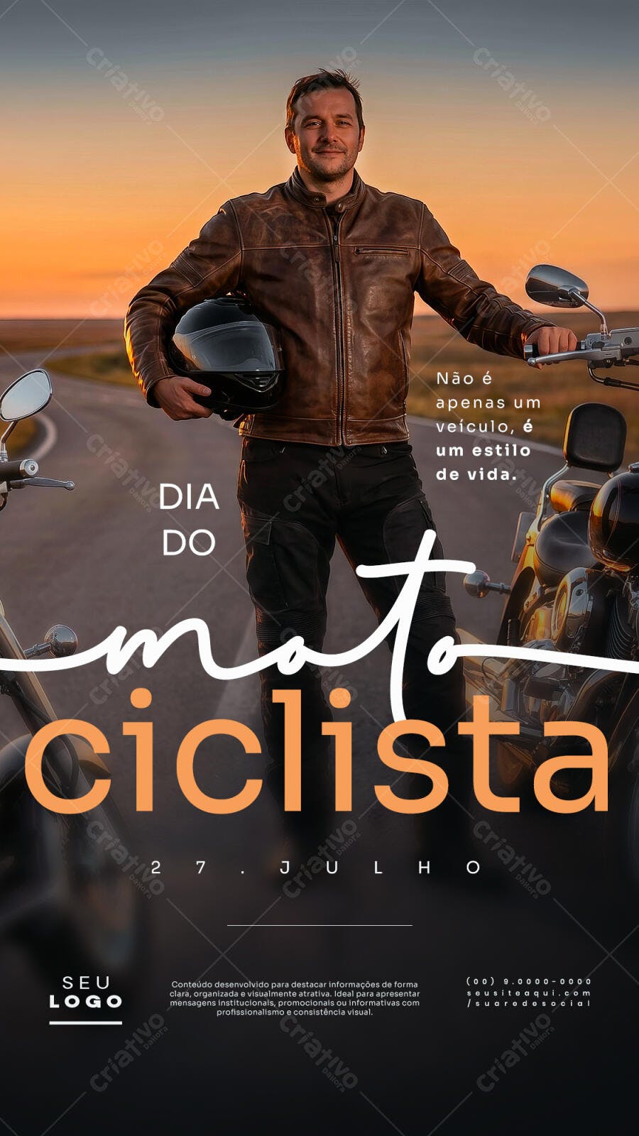 Story Dia do Motociclista 27 de Julho PSD Editável