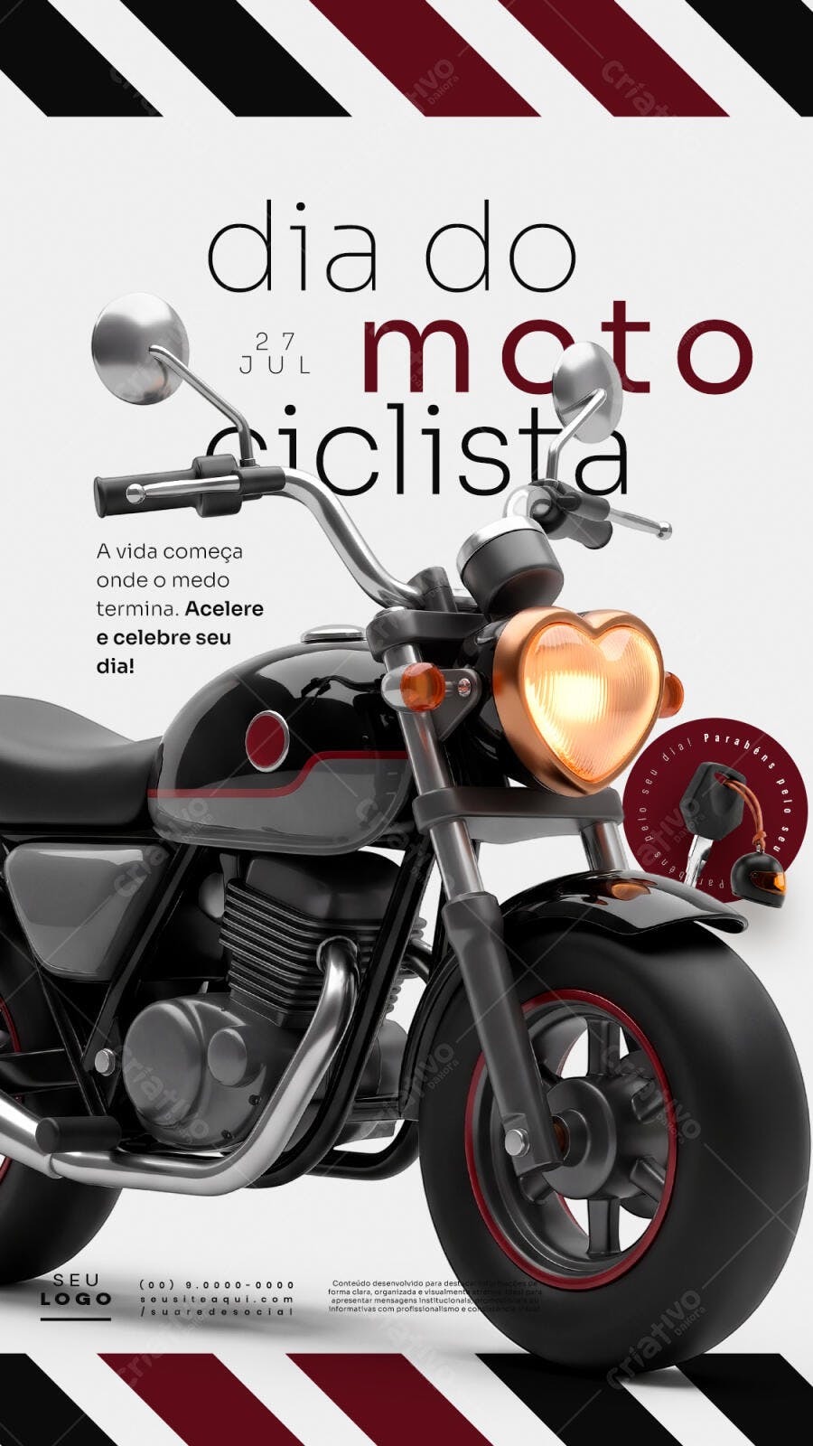 Story Dia do Motociclista 27 Julho PSD Editável