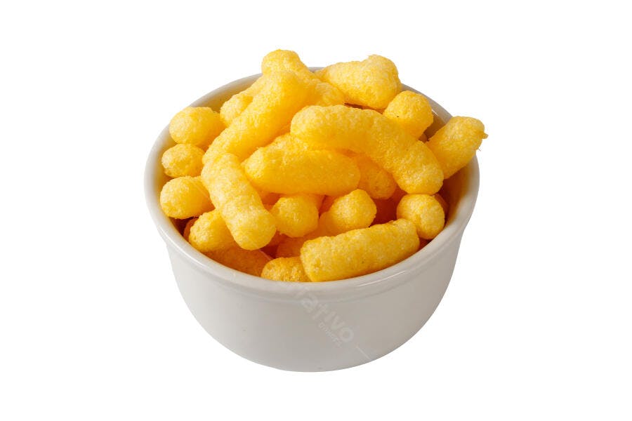 Foto Salgadinho de Queijo Cheetos Tigela Branca Fundo Branco
