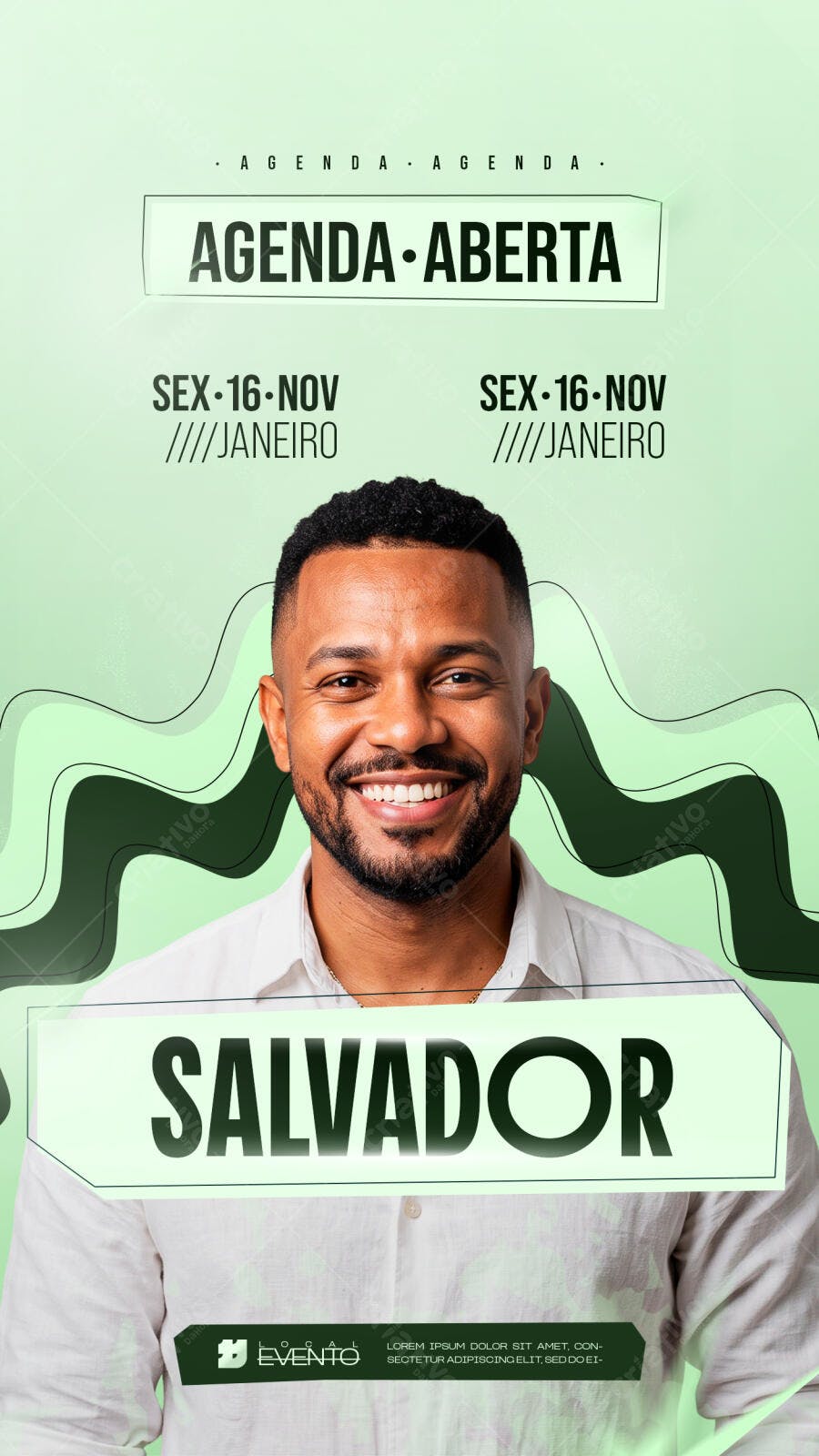 Story Instagram Agenda Aberta Evento Salvador PSD Editável