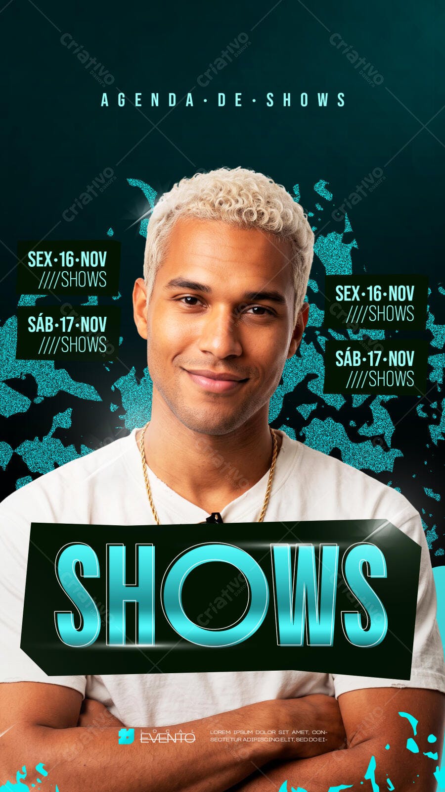 Story Instagram Agenda de Shows Eventos Novembro PSD Editável