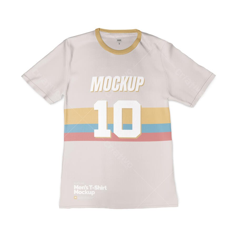 Mockup Camiseta Masculina Branca Frente Fundo Limpo Editável