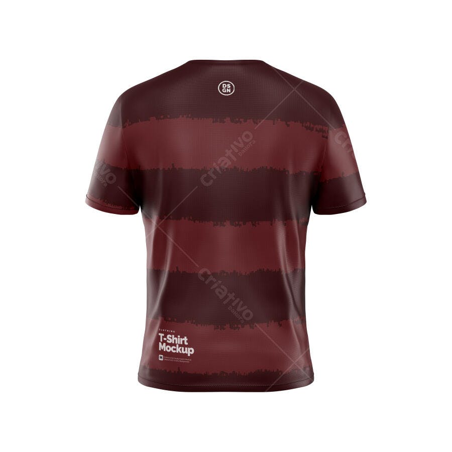 Mockup Camiseta Masculina Costas Fundo Branco Editável