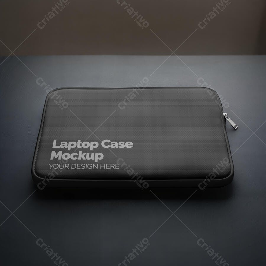 Mockup Capa Notebook Preta Vista Frontal Editável