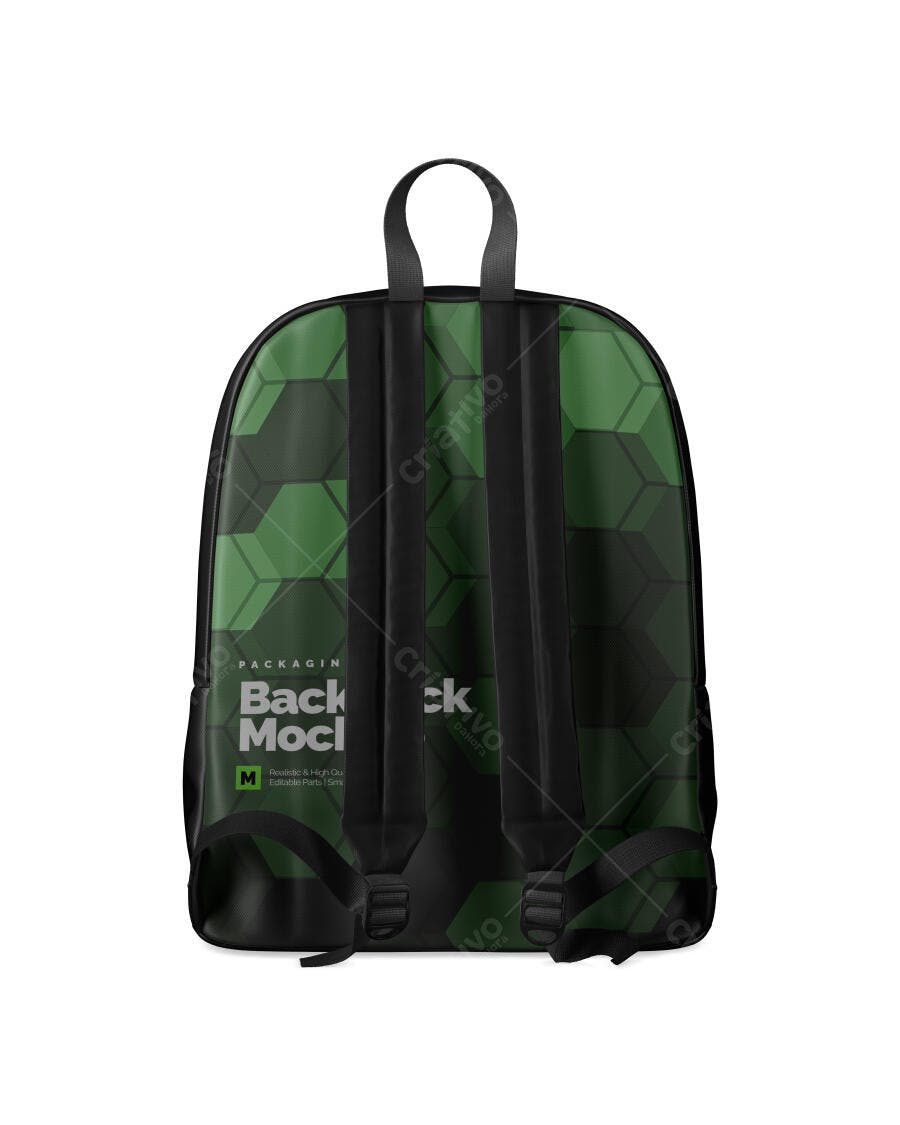 Mockup Mochila Escolar Costas Fundo Branco Editável