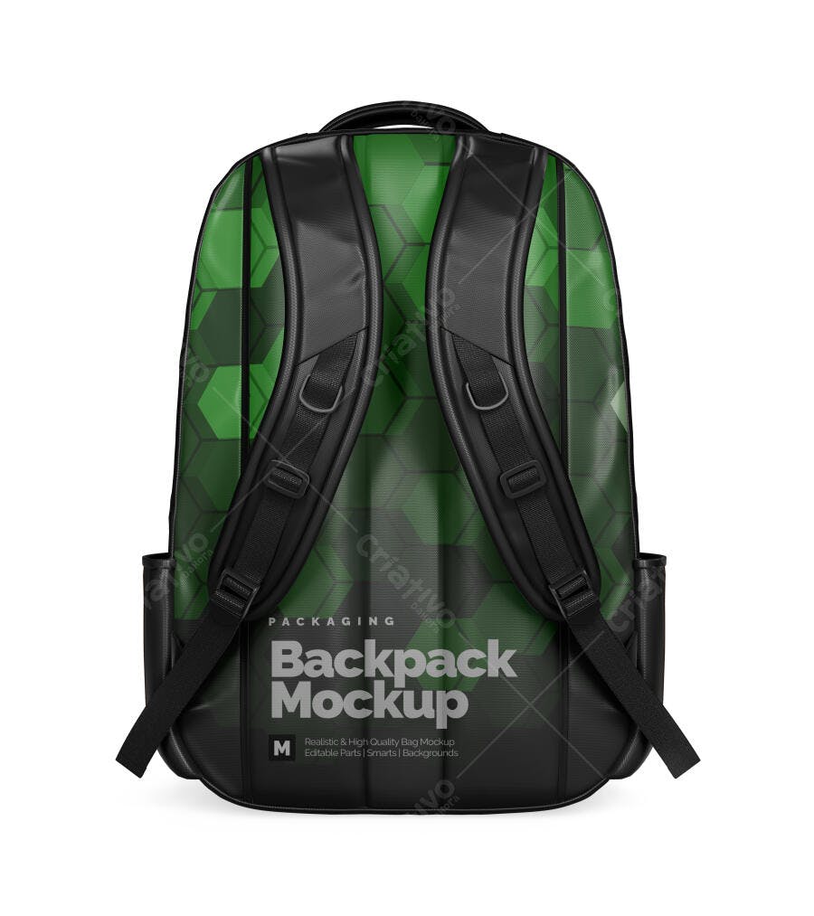 Mockup Mochila Escolar Costas Fundo Branco Editável