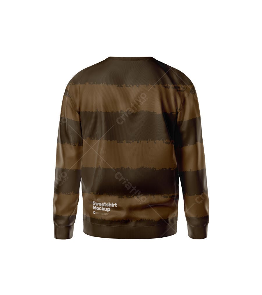 Mockup Moletom Masculino Costas Fundo Branco Editável
