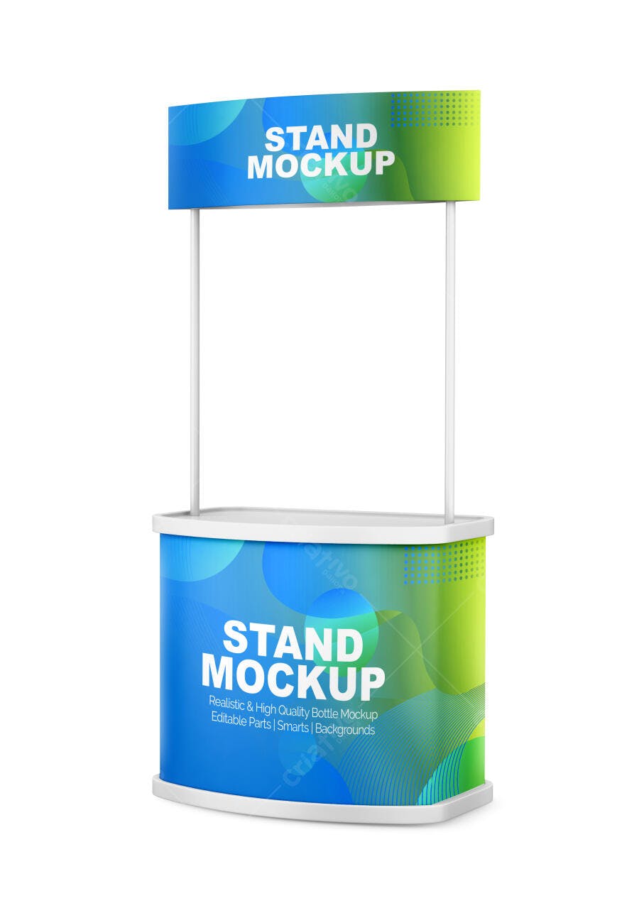 Mockup Stand de Degustação Balcão Promocional Editável