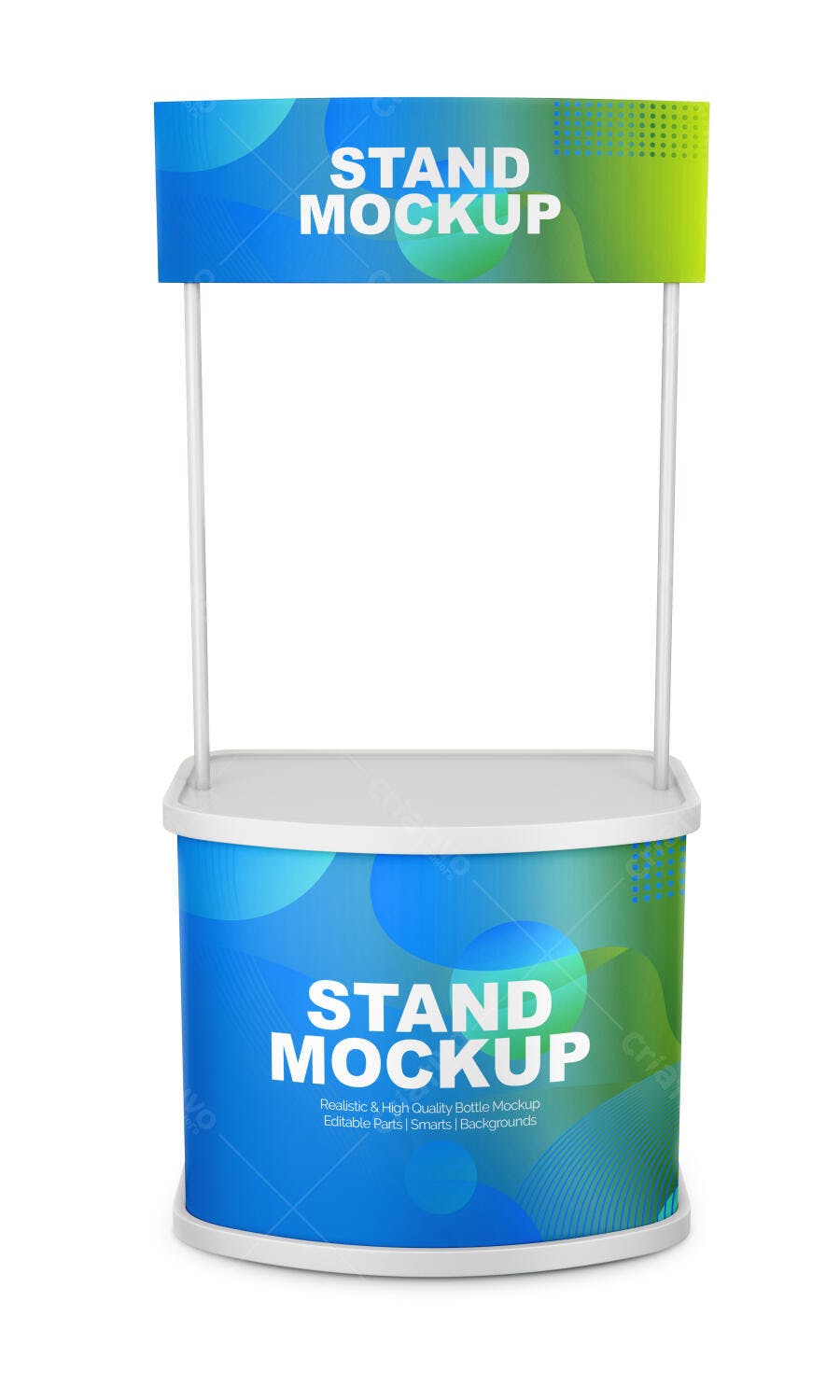 Mockup Stand de Degustação Promocional Frontal Editável