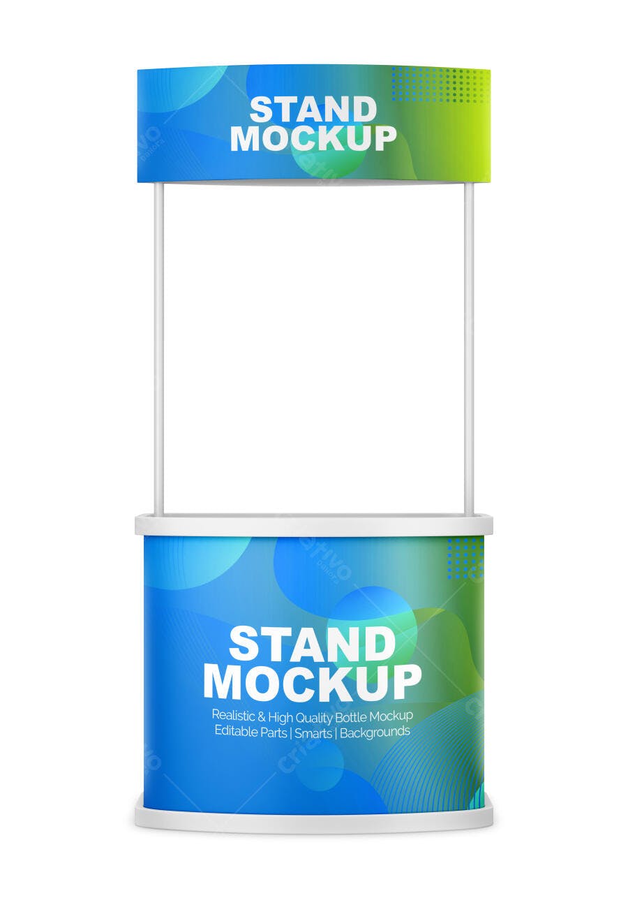 Mockup Stand de Feira Balcão Promocional Editável